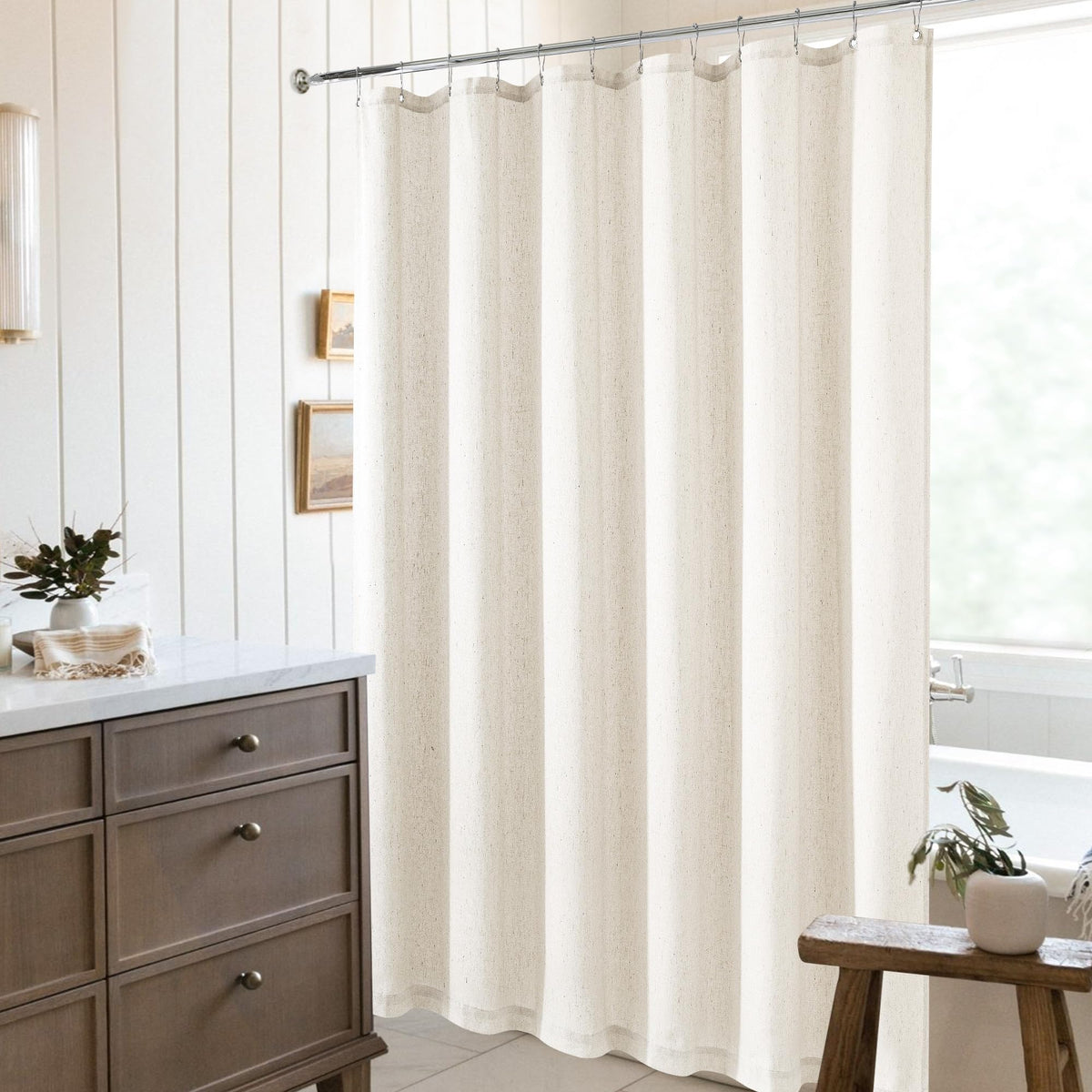 DUKIYO silver ball hooks offer rustproof, trouble-free curtain setup.