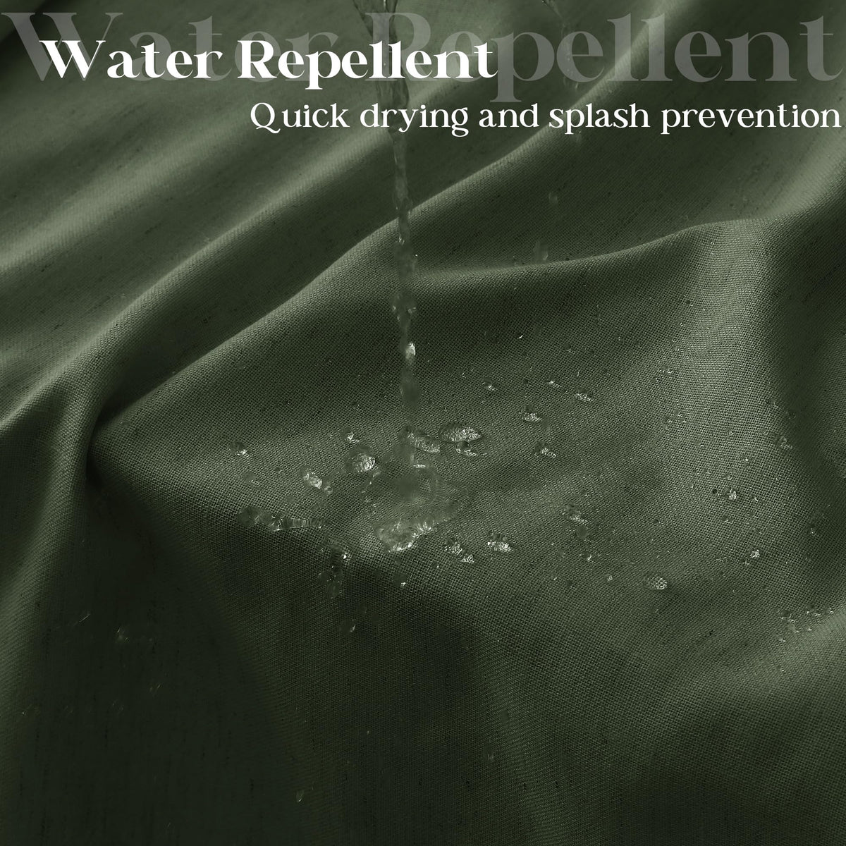 DUKIYO water-repellent finish curtain helps control splashes