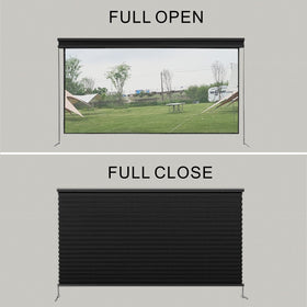Dulepax RV blinds in a camping interior illustrating compact design.