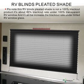 Dulepax RV blinds window on window showing shade in use.