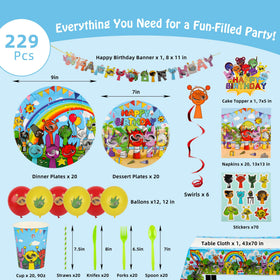 DUMBI 12-inch balloons create a vibrant backdrop for photos.