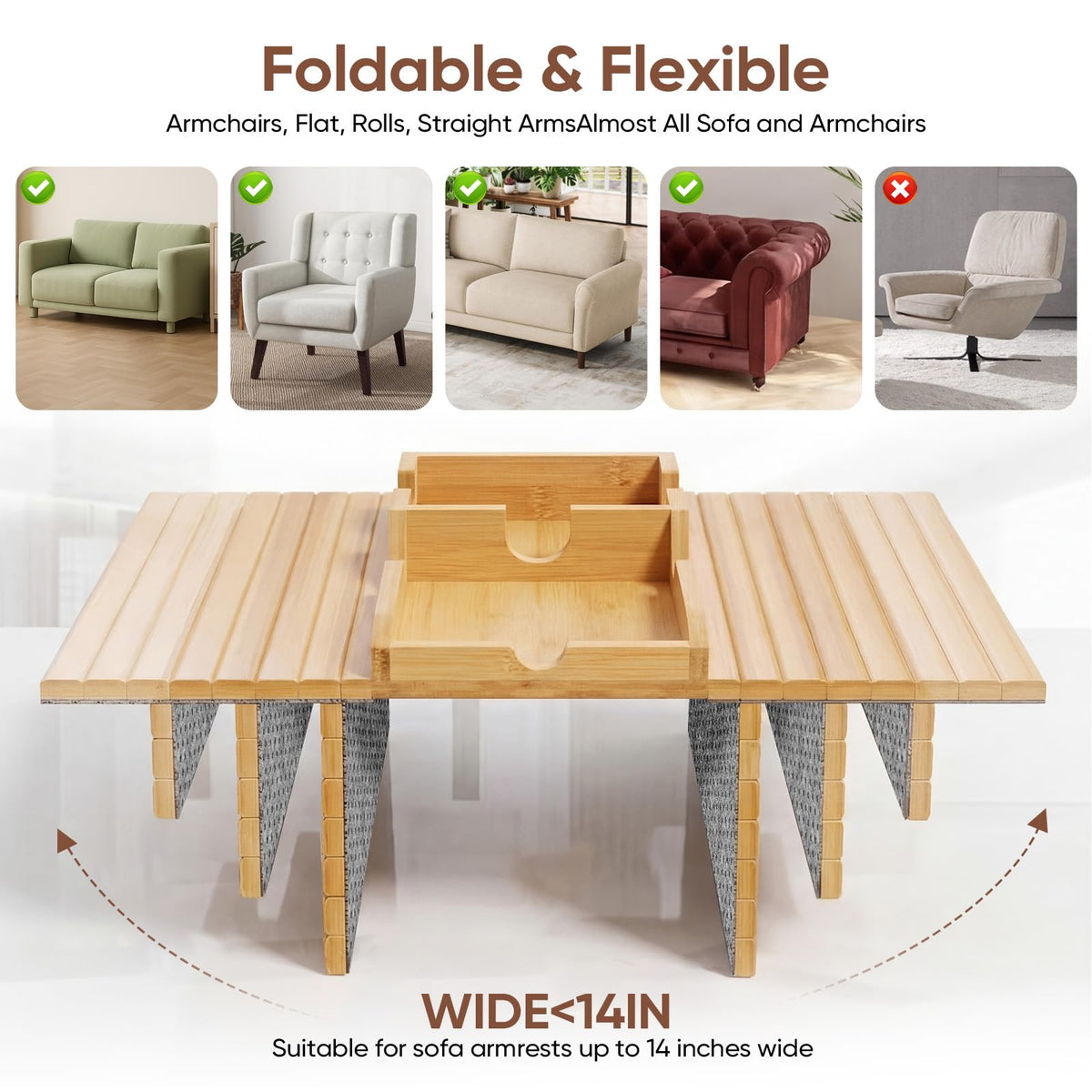Dumbpec tray fits various armrests for versatile seating