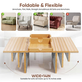 Dumbpec tray fits various armrests for versatile seating