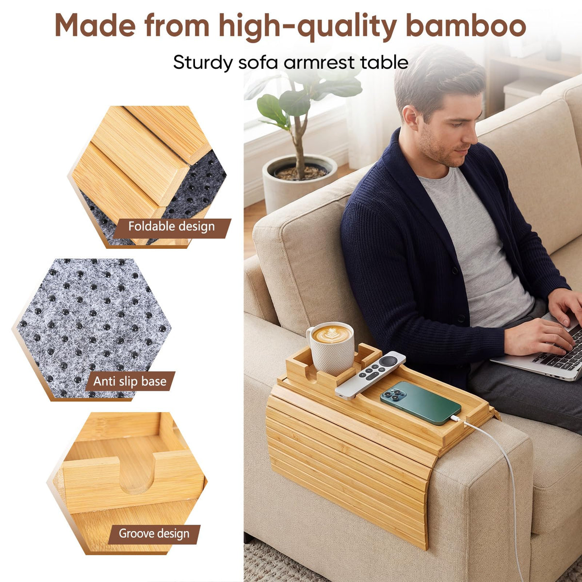 Dumbpec bamboo finish highlights smooth texture and natural look