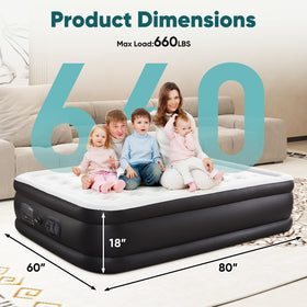 DUMOS queen air mattress dimensions 80 by 60 by 22 inches