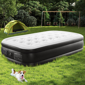 DUMOS air mattress queen honeycomb structure provides solid support and durability.