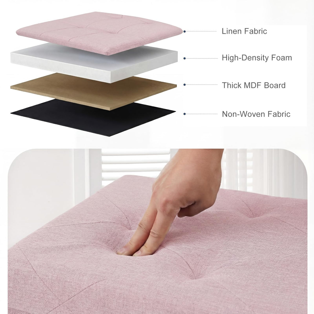 DUMOS 35-gallon interior storage keeps bedding and seasonal items organized
