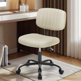 DUMOS armless chair cushion close-up highlights thick padding for comfortable seating.