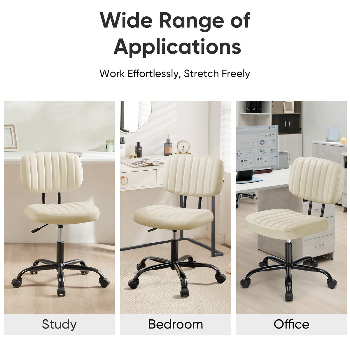 DUMOS armless chair lumbar support provides ergonomic back support for daily tasks.