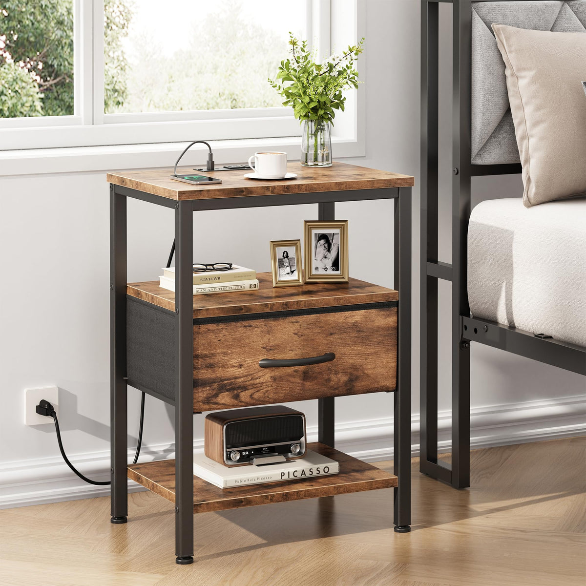 DUMOS modern-brown-finish adds warm style to any room.