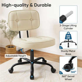 DUMOS chair 360-degree swivel enables easy movement in tight home setups.