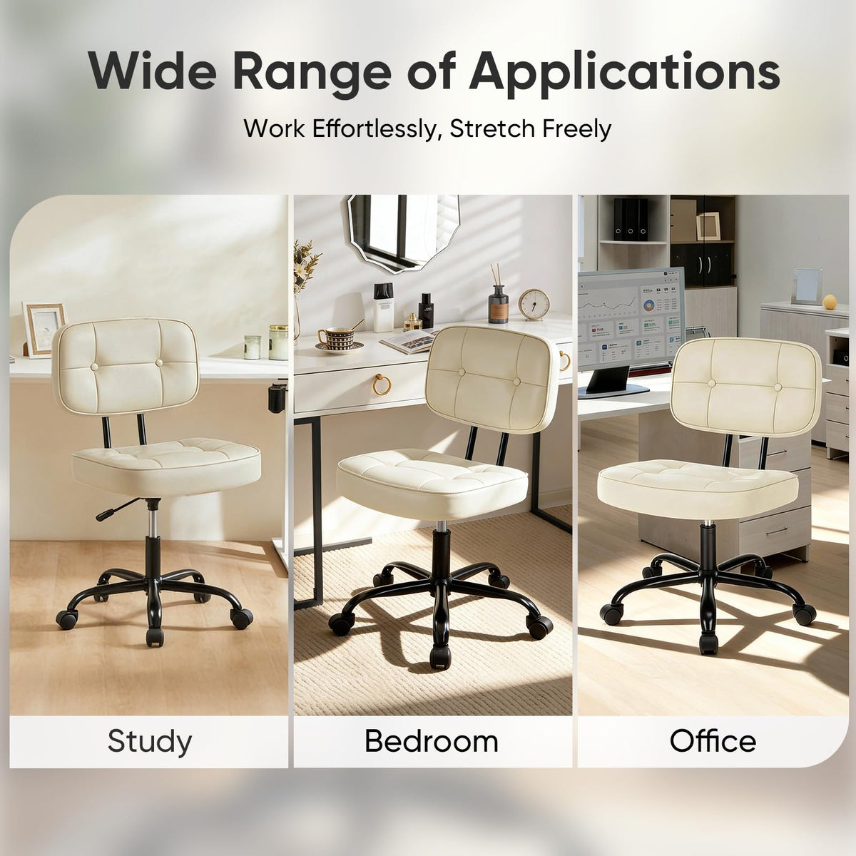 DUMOS height adjustment lever adapts to desks and user height.