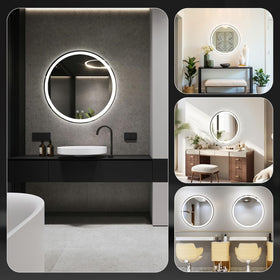 DUMOS circle vanity mirror ideal for skincare and makeup routines