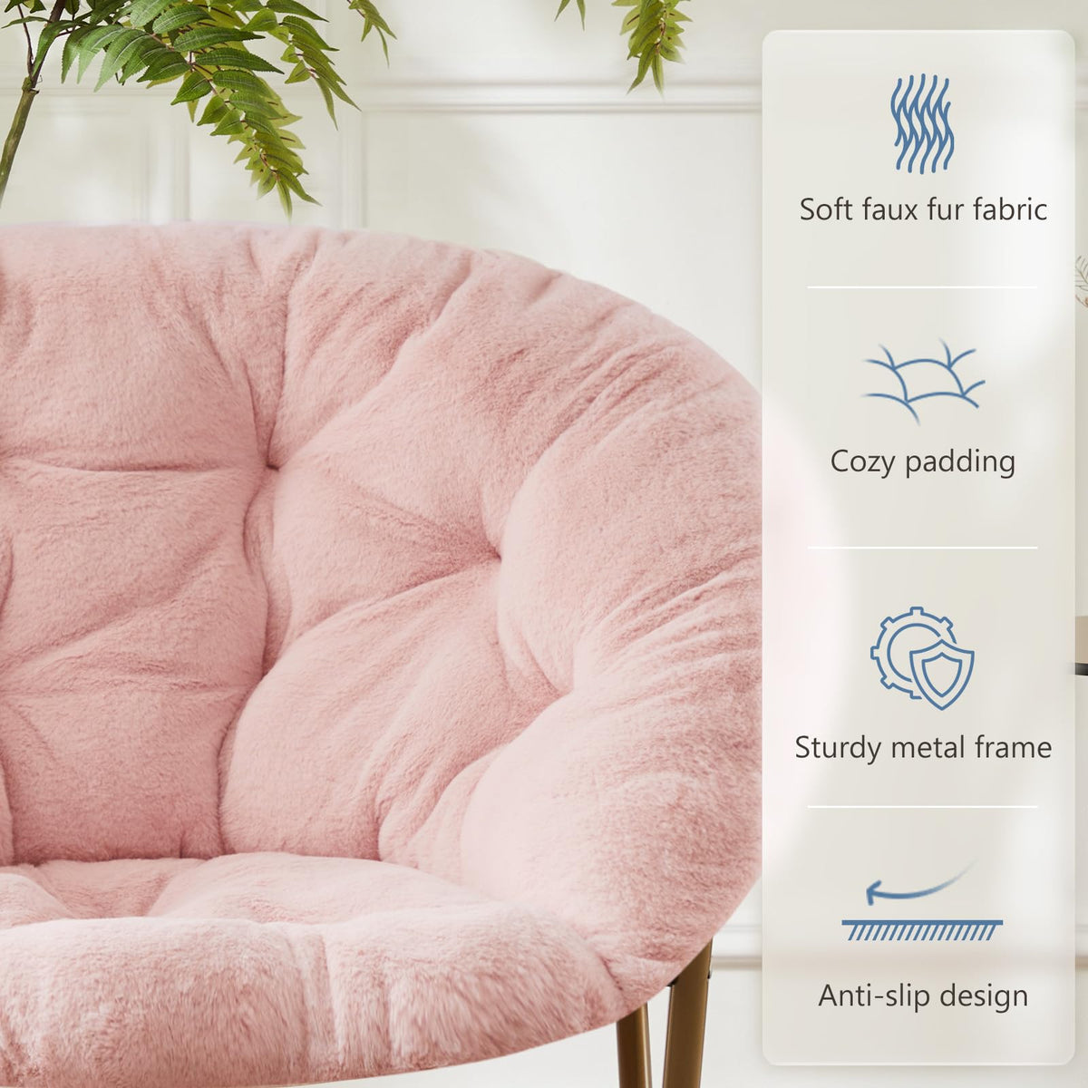 DUMOS Comfy Saucer Chair suitable for bedrooms, dorms, and living rooms.