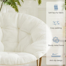 DUMOS Comfy Saucer Chair plush texture invites long reading sessions.