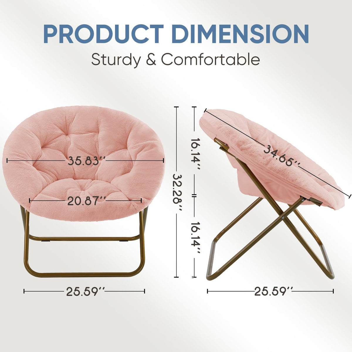 DUMOS Comfy Saucer Chair wide deep seat for relaxed lounging.