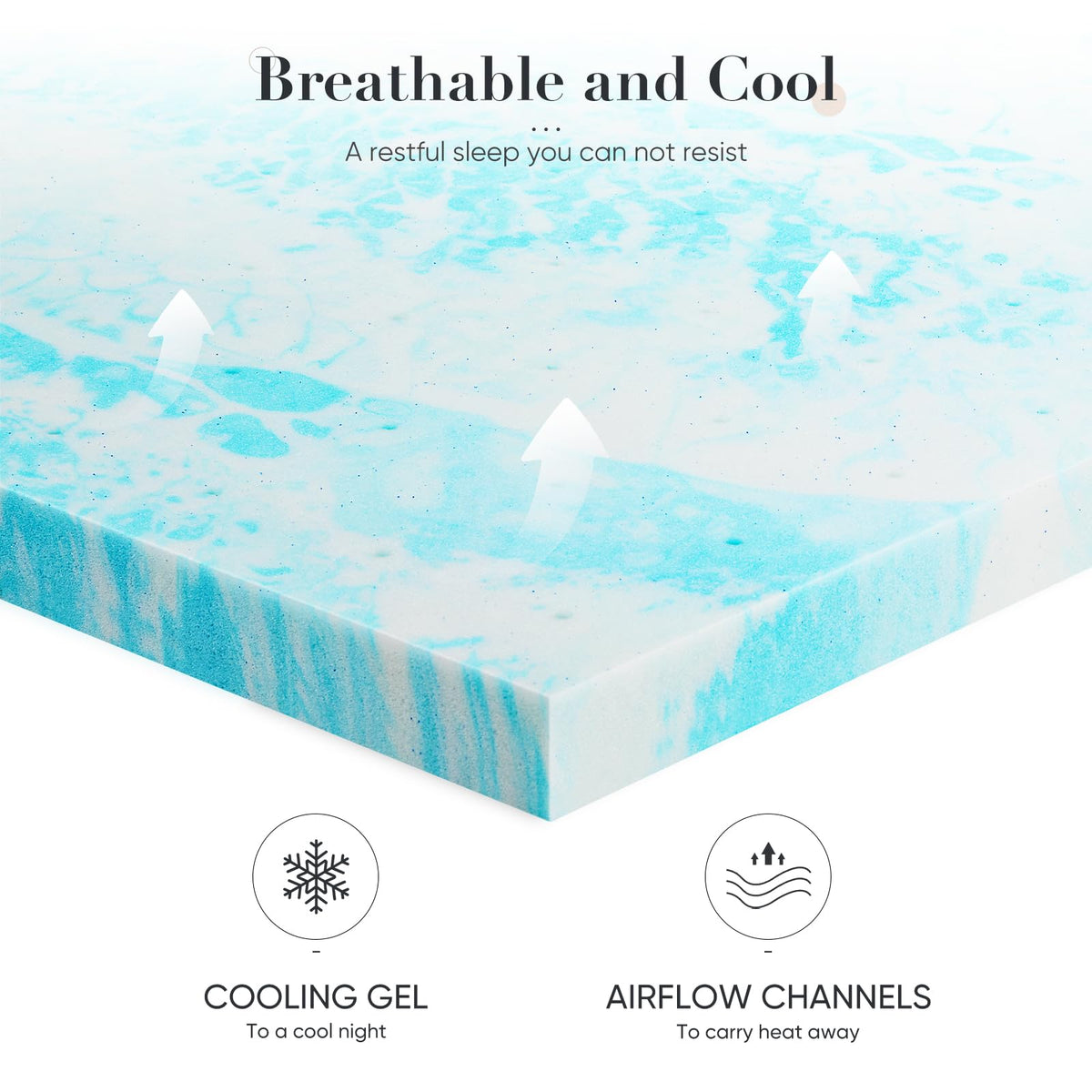 DUMOS cooling-gel-bead-injection surface stays cooler for restful nights