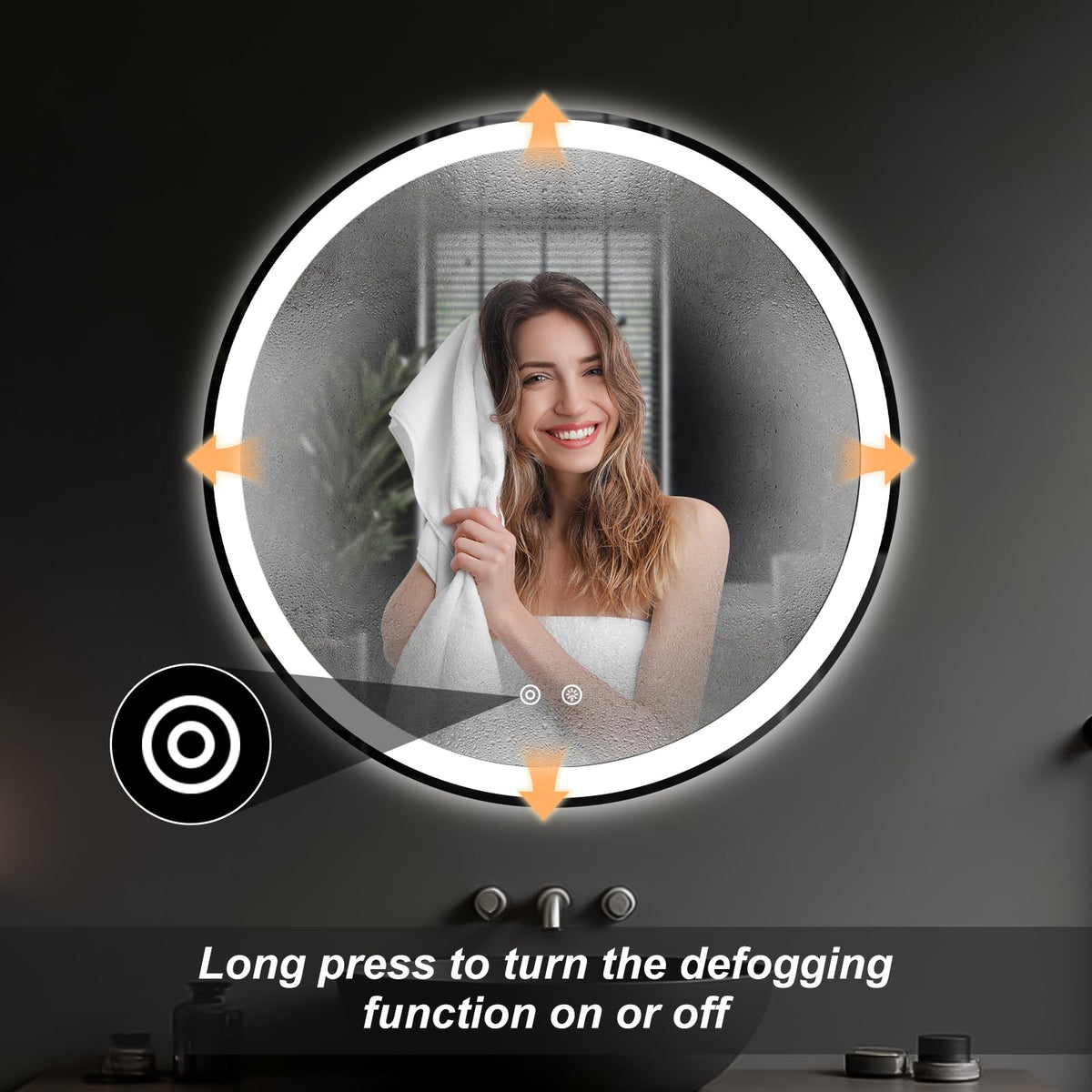DUMOS dimmable 3-color temperature mirror for any mood