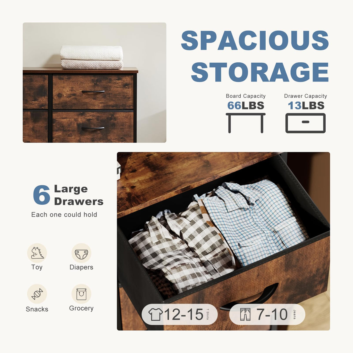 DUMOS anti-tip design adds stability for households.