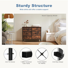 DUMOS scratch-resistant finish maintains rustic brown look.