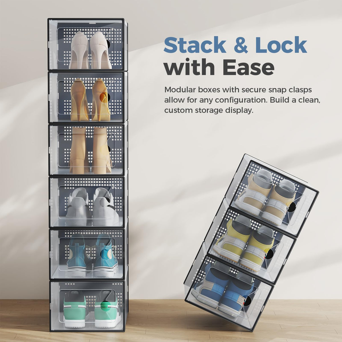 DUMOS easy-assembly shoe boxes require no tools