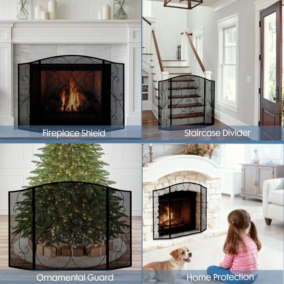 DUMOS 51.2in L x 30.7in H dimensions suitable for larger hearths.