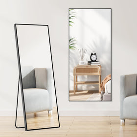 DUMOS full-length mirror with stand shows your full outfit clearly for checks.