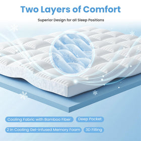 DUMOS gel memory foam base highlight cooling comfort for hot sleepers