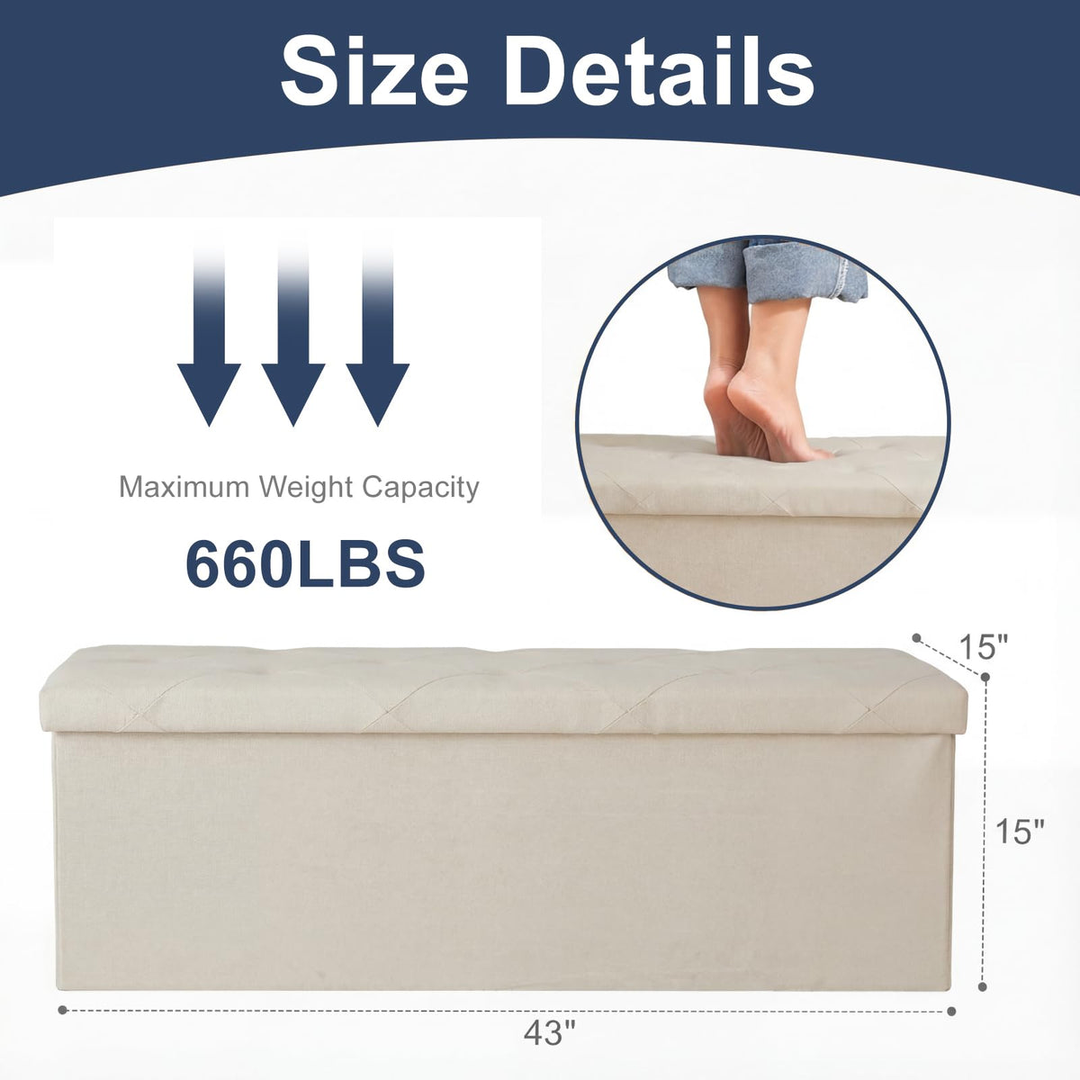DUMOS gray linen seat highlights comfortable, breathable upholstery.
