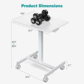 DUMOS height-adjustable standing desk with pneumatic lift for easy posture shifts