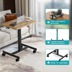 DUMOS height-adjustable desk uses a pneumatic system for comfortable transitions