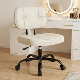 DUMOS home office desk chair cushion close-up showing comfortable padding and breathable PU leather.