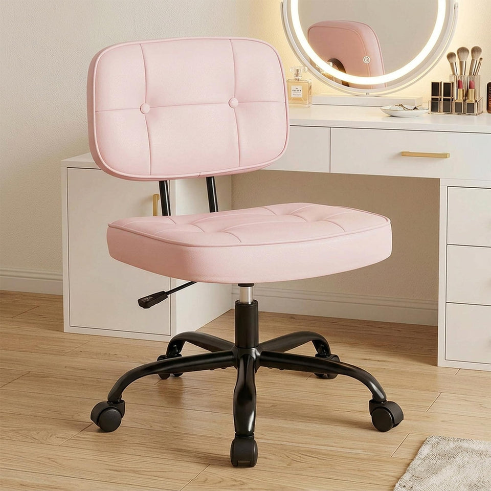 DUMOS home office chair cushion close-up highlighting breathable PU leather