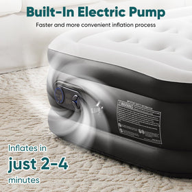 DUMOS portable inflatable bed with storage bag for travel