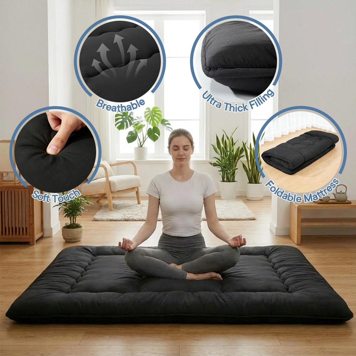 DUMOS lightweight and rollable for travel or dorm rooms