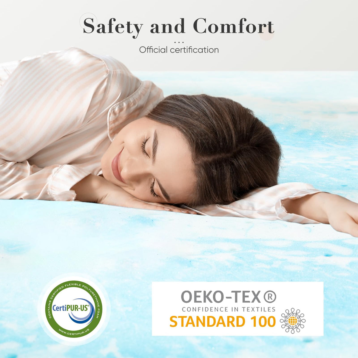 DUMOS memory foam topper shows resilience and long-lasting comfort.