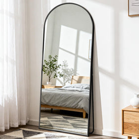 DUMOS minimalist black rounded frame complements contemporary decor and makes a subtle focal point.