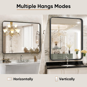 DUMOS mirror with horizontal or vertical mounting suits any bathroom