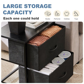 DUMOS nightstand in a compact dorm room setup for space efficiency