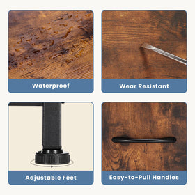 DUMOS nightstand steel frame delivers durable support for daily use.