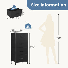 DUMOS nightstand water-resistant MDF and breathable fabric.