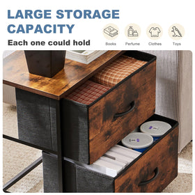 DUMOS nightstand wooden top provides a durable easy-clean surface