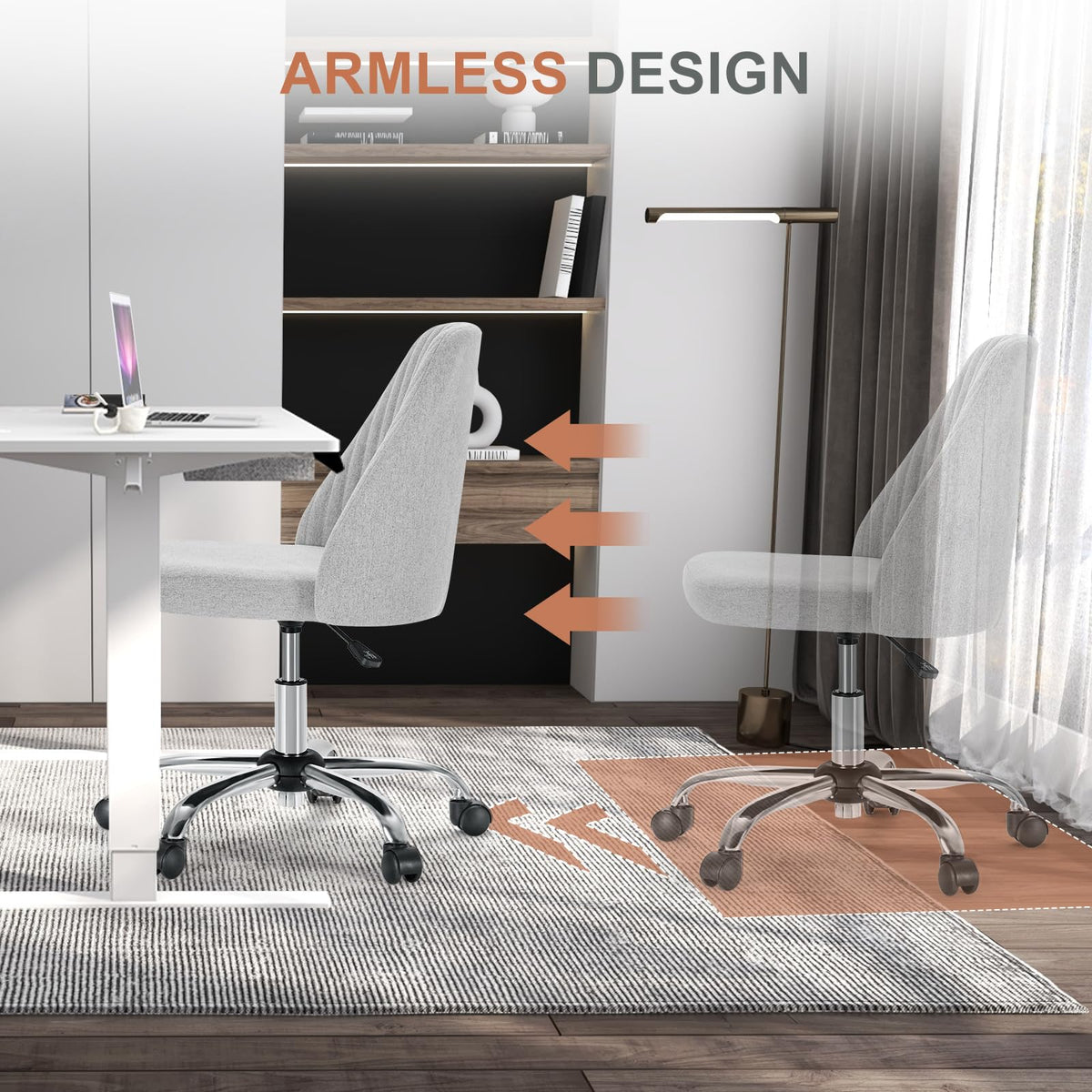DUMOS 360-swivel with silent casters for easy reach and productivity.