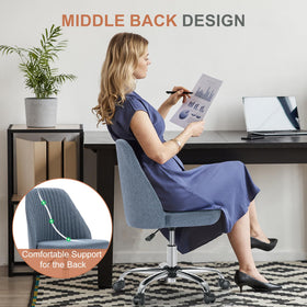 DUMOS blue PU cushion provides comfortable seating for long study hours