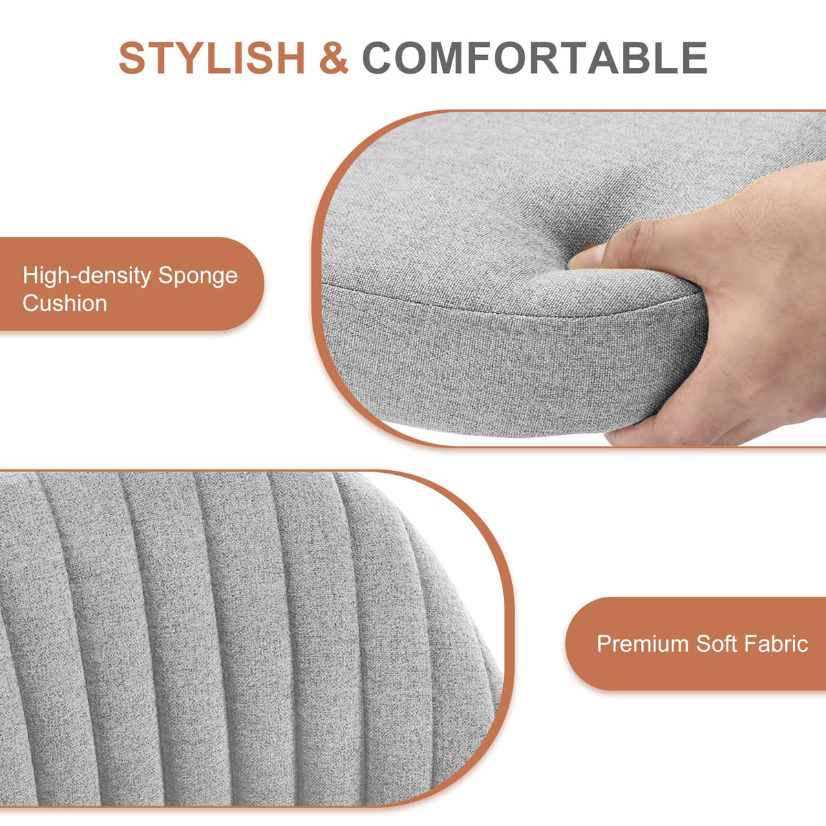 DUMOS floor-friendly casters glide quietly on wood, tile, or carpet.