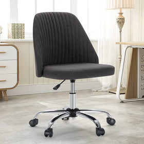 DUMOS office chair in gunmetal gray with a swivel base for smooth, effortless movement.
