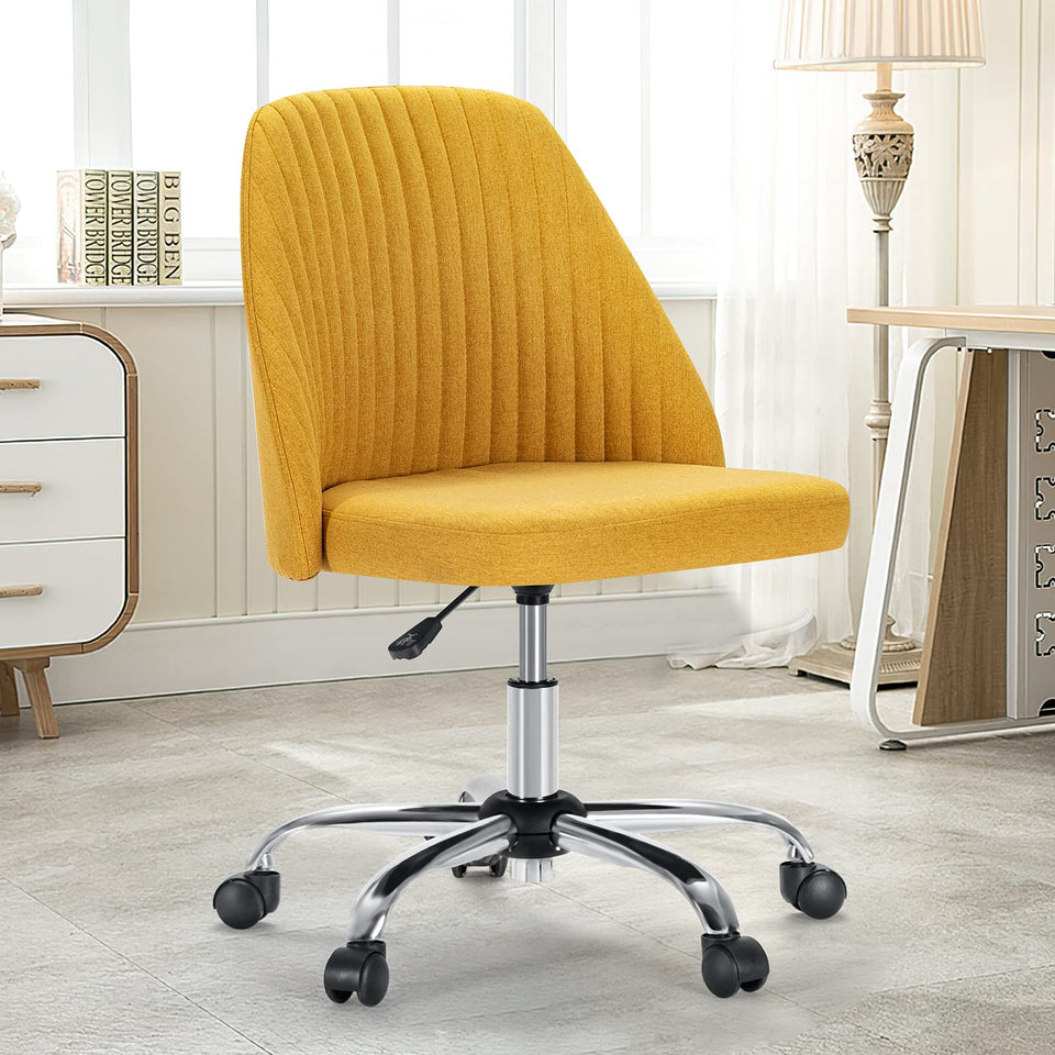 DUMOS office chair height-adjustment lever enables customizable seating at desks and vanities.