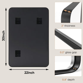 DUMOS over-sink mirror enhances vanity area with matte frame