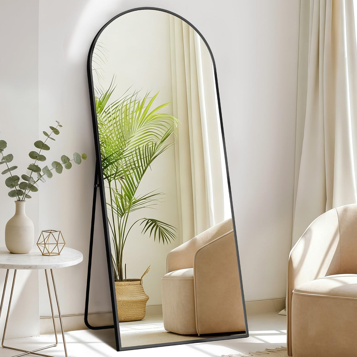 DUMOS oversized reflection helps evaluate outfits, posture, and lighting in real-time.