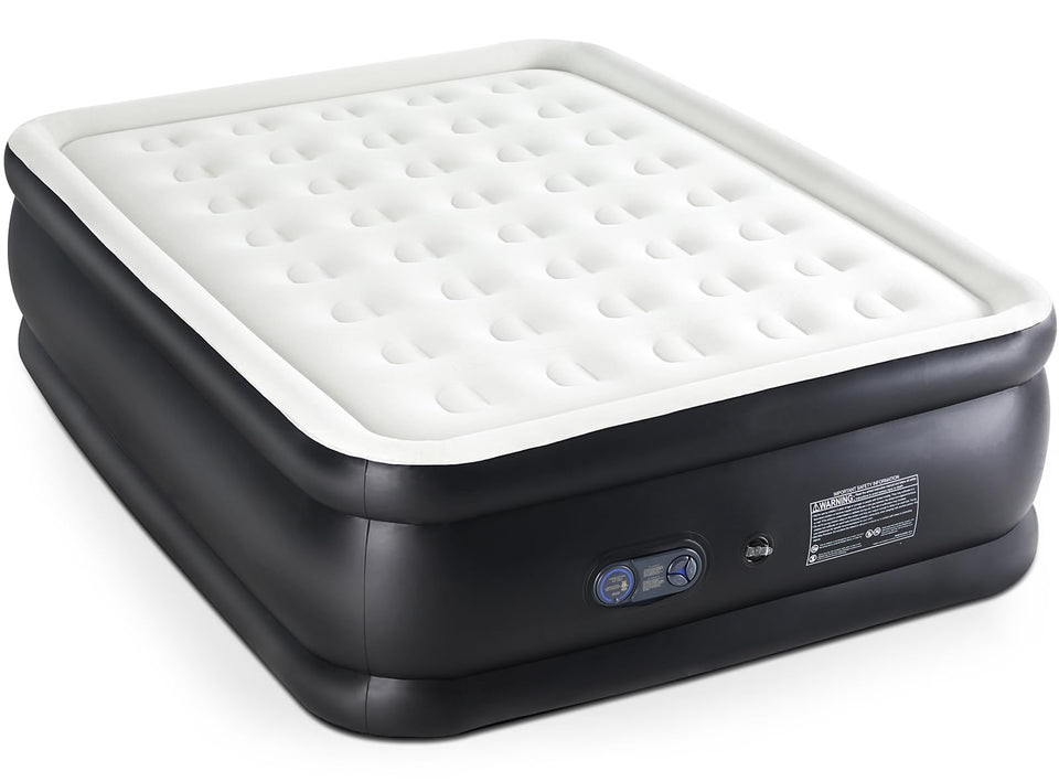 DUMOS queen air mattress top with flocking for soft, moisture-wicking comfort